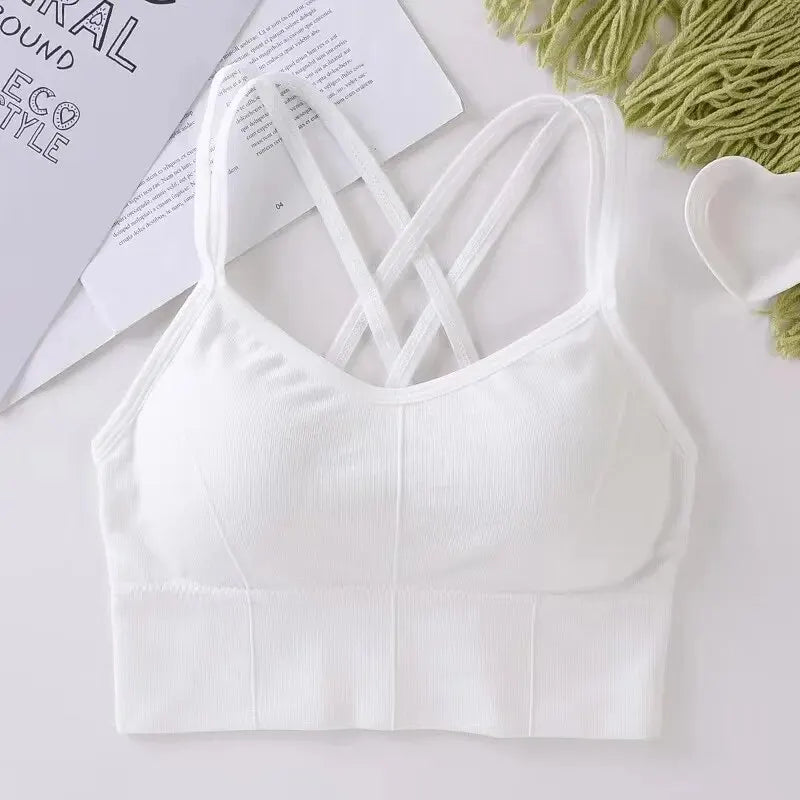 Top Alças Cruzadas Push Up - Sexy, Sem Costura e Respirável
